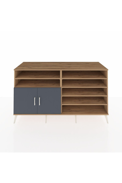 Kronos Konsol 7 Raflı 2 Kapaklı 176 x 59 x 99 cm Çam - Antrasit - Çam
