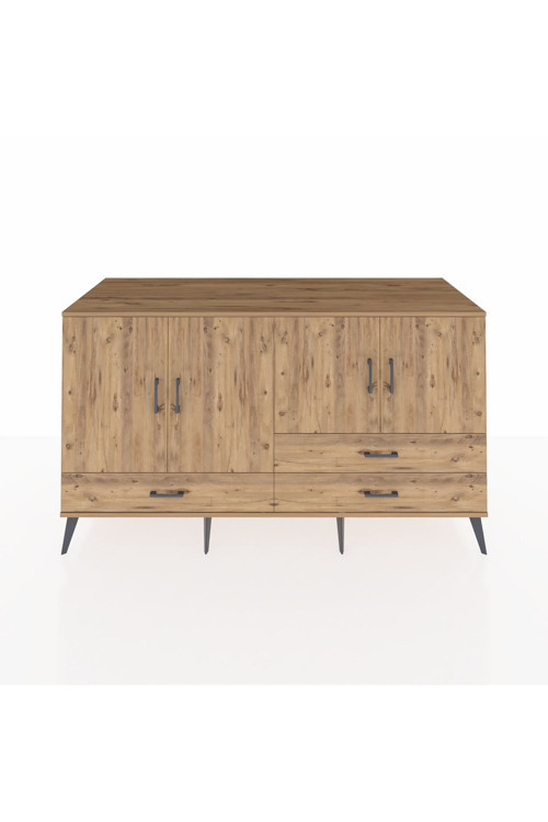 Kronos Konsol 5 Raflı 3 Çekmeceli 4 Kapaklı 176 x 59 x 99 cm Çam - Çam