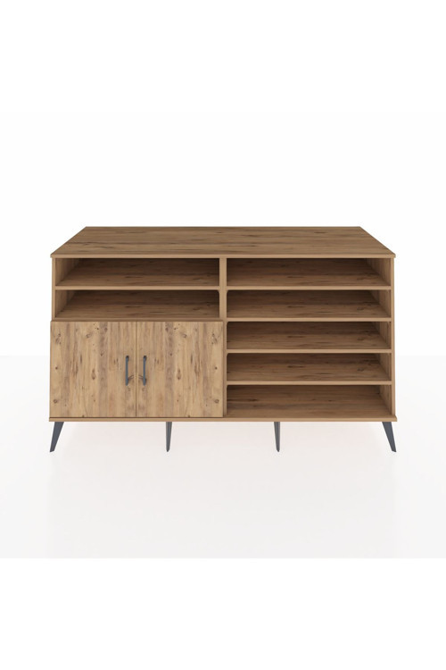 Kronos Konsol 7 Raflı 2 Kapaklı 176 x 59 x 99 cm Çam - Çam - Antrasit