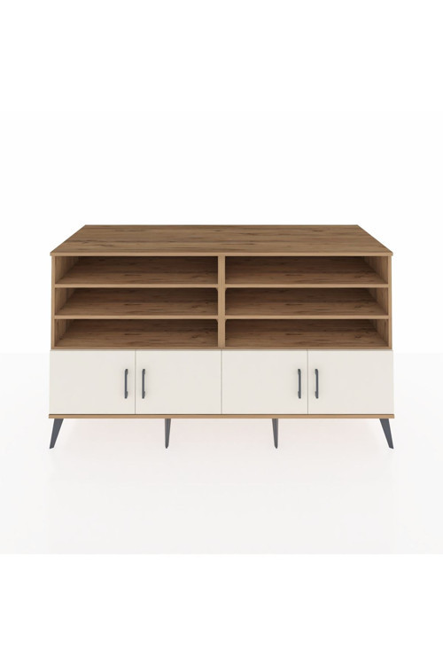 Kronos Konsol 6 Raflı 4 Kapaklı 176 x 59 x 99 cm Çam - Aytaşı - Çam