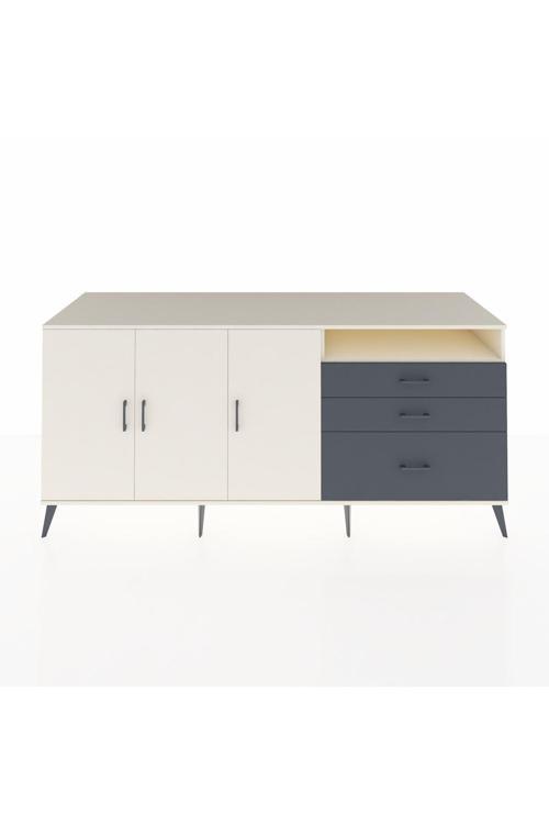 Kronos Konsol 3 Raflı 3 Çekmeceli 3 Kapaklı 220 x 59 x 99 cm Aytaşı - Aytaşı - Antrasit