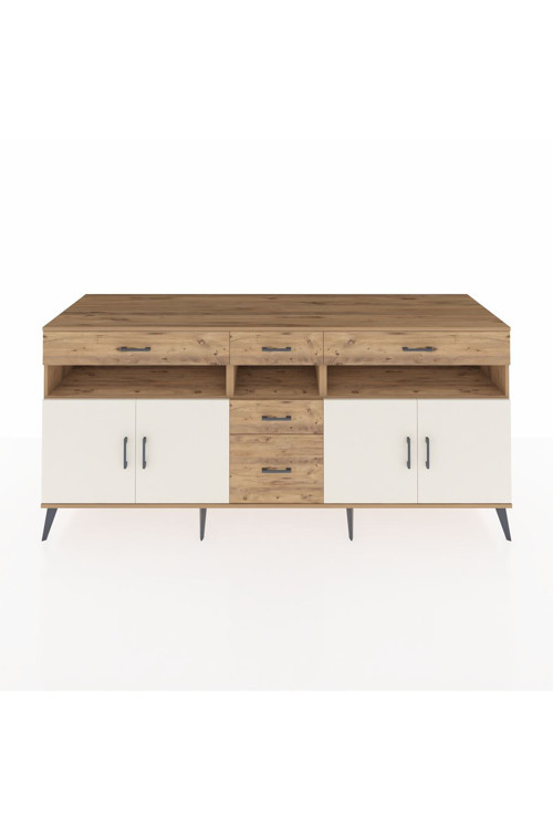 Kronos Konsol 5 Raflı 5 Çekmeceli 4 Kapaklı 220 x 59 x 99 cm Çam - Aytaşı - Çam