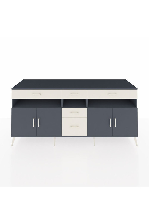 Kronos Konsol 5 Raflı 5 Çekmeceli 4 Kapaklı 220 x 59 x 99 cm Antrasit - Antrasit - Aytaşı