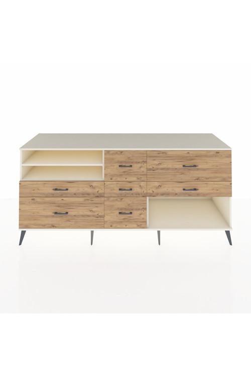 Kronos Konsol 2 Raflı 7 Çekmeceli 220 x 59 x 99 cm Aytaşı - Aytaşı - Çam