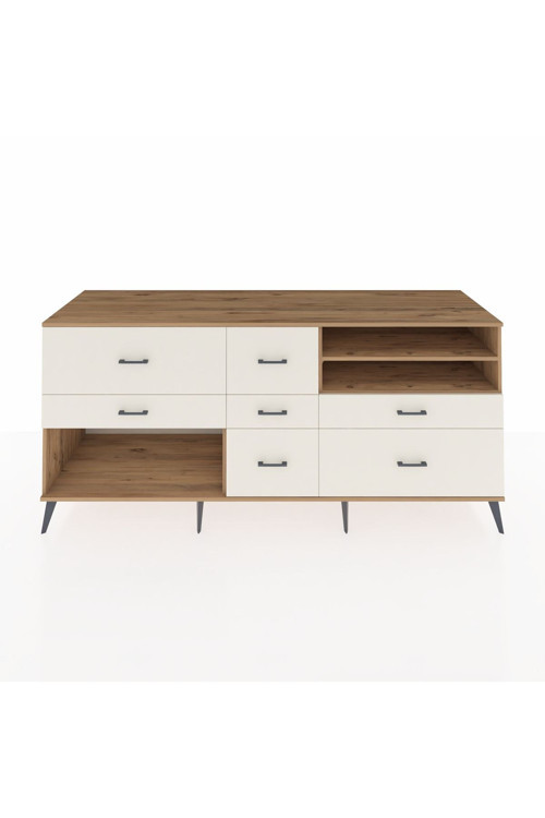 Kronos Konsol 2 Raflı 7 Çekmeceli 220x59x99 Çam-Çam/Aytaşı
