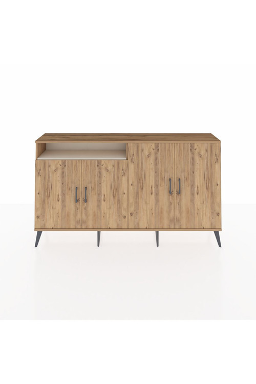 Arges Konsol 4 Raflı 4 Kapaklı 176x30x99 Çam-Çam/Aytaşı