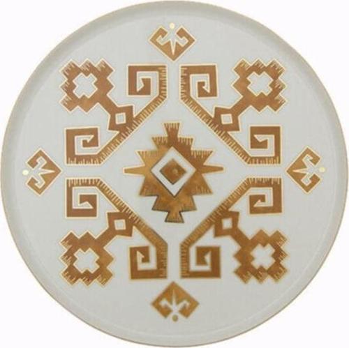 Beyaz Arabesque Desen1 Düz Tabak 18 cm