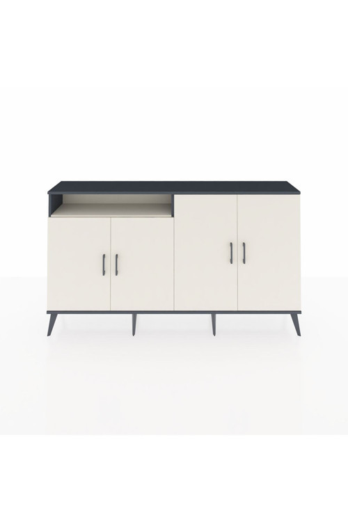 Arges Konsol 4 Raflı 4 Kapaklı 176x30x99 Antrasit-Aytaşı