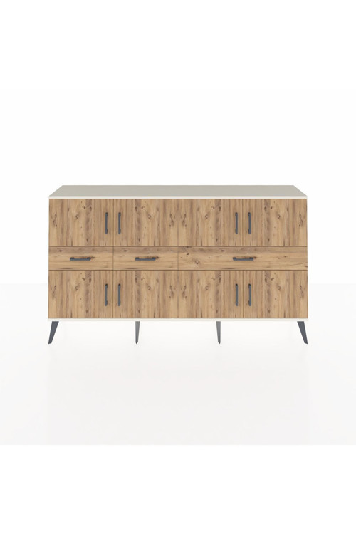 Arges Konsol 5 Raflı 3 Çekmeceli 8 Kapaklı 176 x 30 x 99 cm Aytaşı - Çam