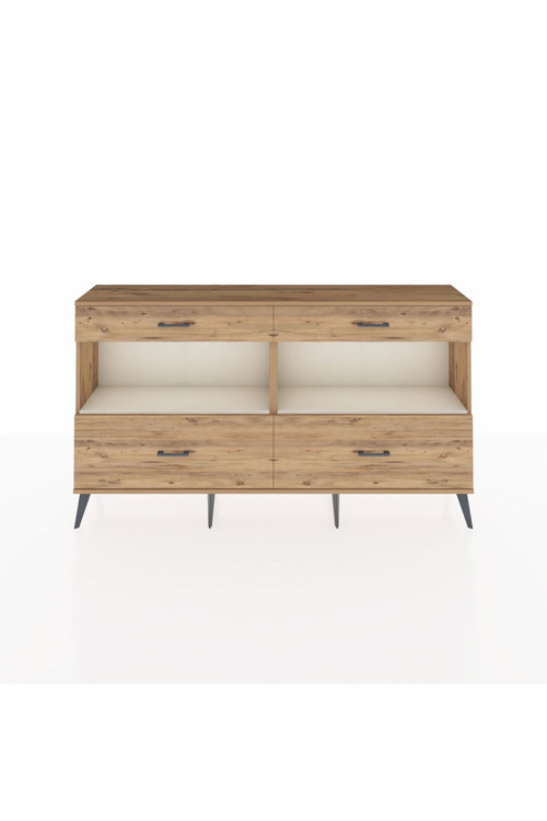 Arges Konsol 2 Raflı 4 Çekmeceli 176x30x99 Çam-Aytaşı/Çam