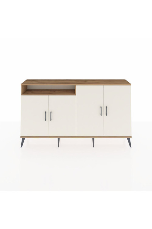 Arges Konsol 4 Raflı 4 Kapaklı 176x30x99 Çam-Aytaşı/Çam