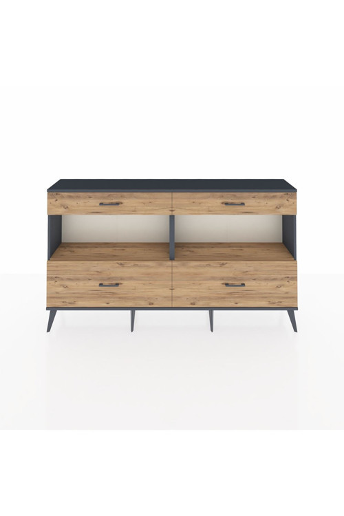 Arges Konsol 2 Raflı 4 Çekmeceli 176x30x99 Antrasit-Çam