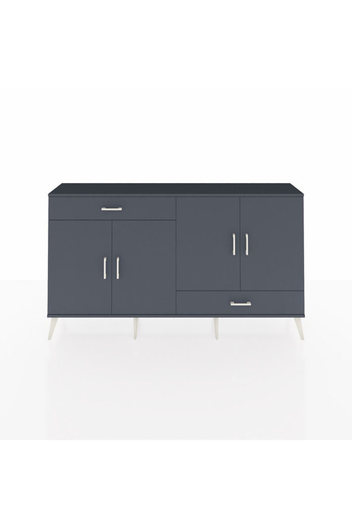 Arges Konsol 5 Raflı 2 Çekmeceli 4 Kapaklı 176 x 30 x 99 cm Antrasit - Antrasit