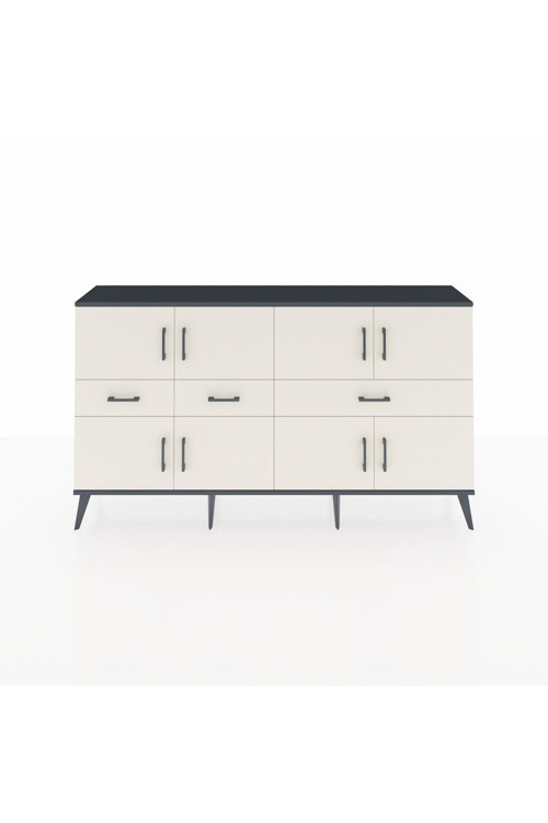 Arges Konsol 5 Raflı 3 Çekmeceli 8 Kapaklı 176 x 30 x 99 cm Antrasit - Aytaşı