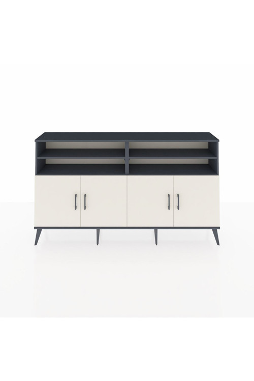 Arges Konsol 6 Raflı 4 Kapaklı 176x30x99 Antrasit-Aytaşı/Çam