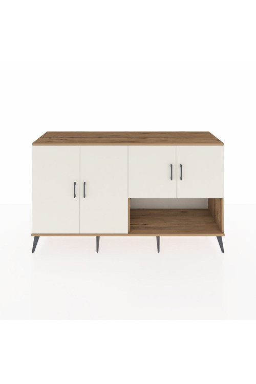 Hyperion Konsol 6 Raflı 4 Kapaklı 176 x 44 x 99 cm Çam - Aytaşı - Antrasit