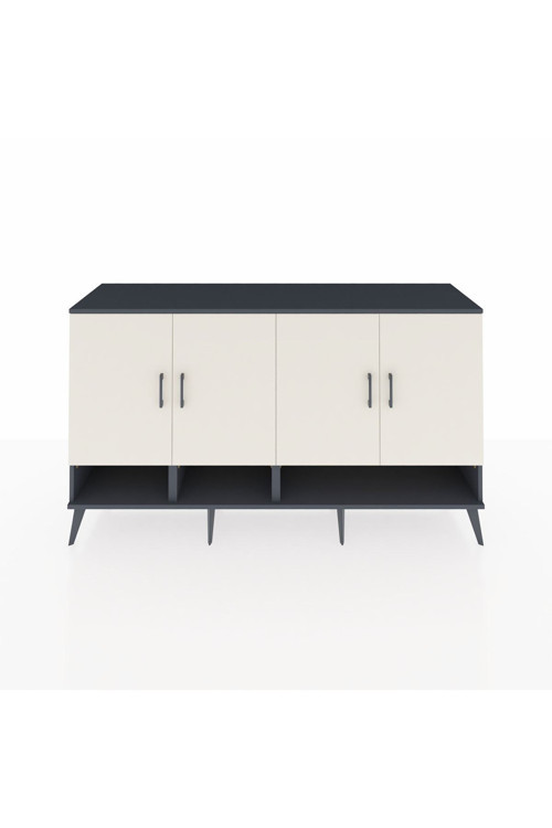 Hyperion Konsol 6 Raflı 4 Kapaklı 176x44x99 Antrasit-Aytaşı/Çam