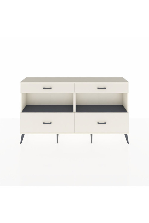 Arges Konsol 2 Raflı 4 Çekmeceli 176x30x99 Aytaşı-Antrasit/Aytaşı