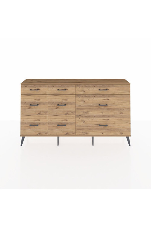 Arges Konsol 9 Çekmeceli 176 x 30 x 99 cm Antrasit - Çam