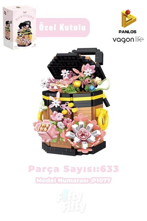 Panlos BOUTIQUE Serisi Çiçekli Çanta Figürü 633 Parça Oyuncak Yapım Seti -FFP1077