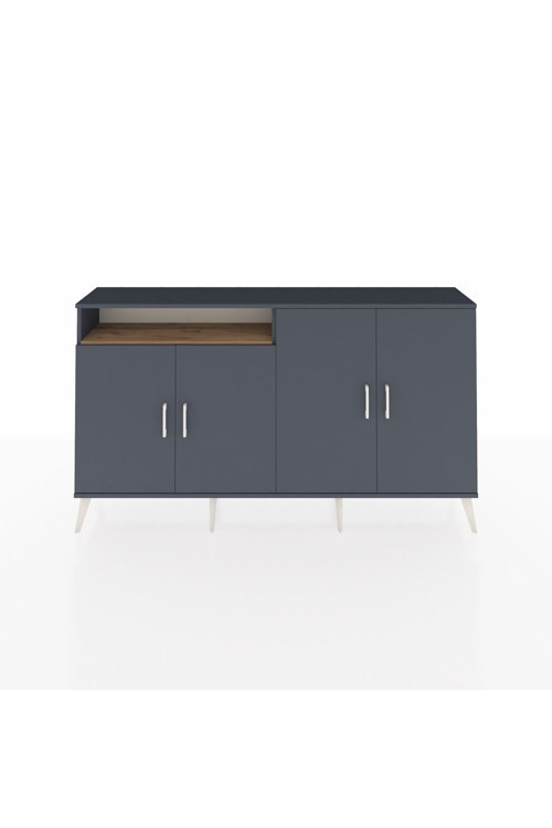 Arges Konsol 4 Raflı 4 Kapaklı 176x30x99 Antrasit-Antrasit/Çam