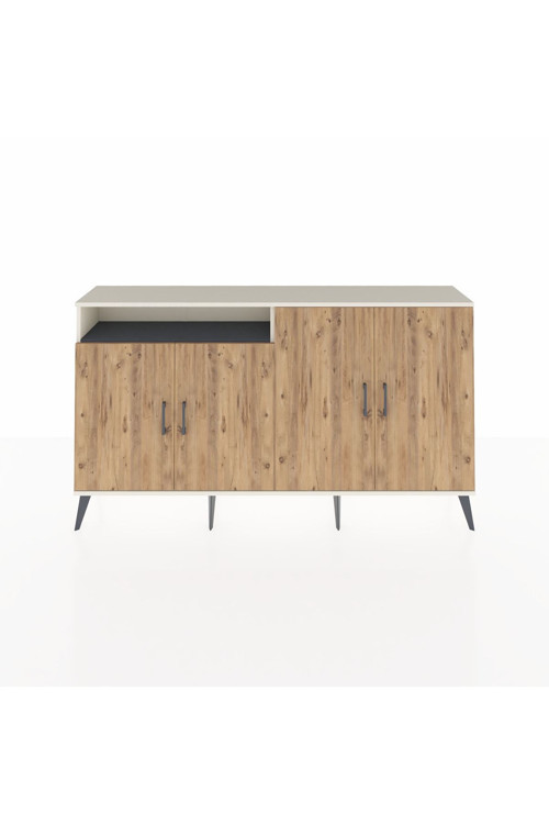 Arges Konsol 4 Raflı 4 Kapaklı 176x30x99 Aytaşı-Çam/Antrasit