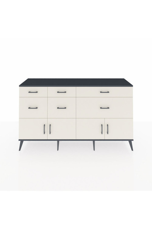 Hyperion Konsol 1 Raflı 6 Çekmeceli 4 Kapaklı 176 x 44 x 99 cm Antrasit - Aytaşı
