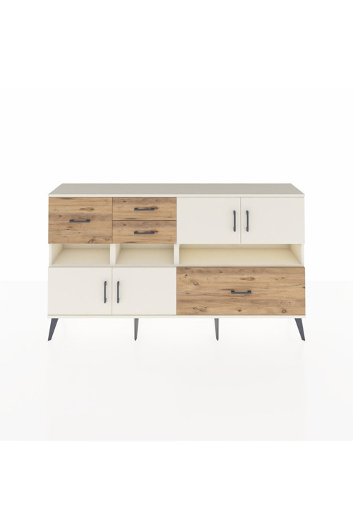Arges Konsol 5 Raflı 4 Çekmeceli 4 Kapaklı 176 x 30 x 99 cm Aytaşı - Aytaşı - Çam