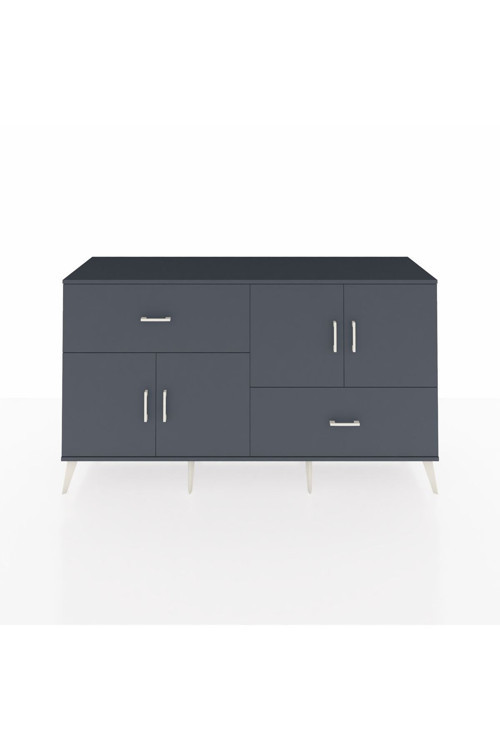 Hyperion Konsol 3 Raflı 2 Çekmeceli 4 Kapaklı 176x44x99 Antrasit-Antrasit