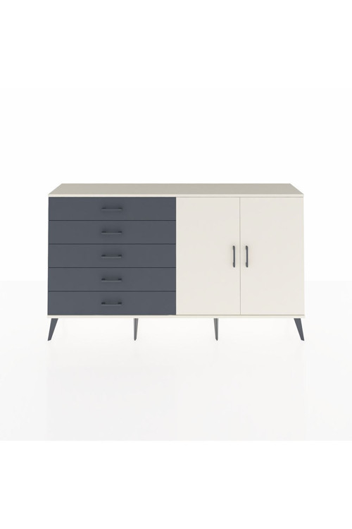 Arges Konsol 2 Raflı 5 Çekmeceli 2 Kapaklı 176x30x99 Aytaşı-Aytaşı/Antrasit