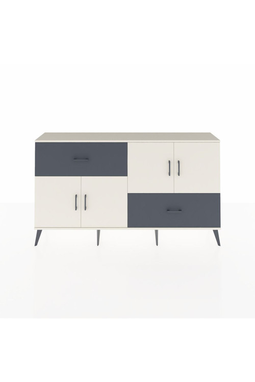 Arges Konsol 3 Raflı 2 Çekmeceli 4 Kapaklı 176x30x99 Aytaşı-Aytaşı/Antrasit