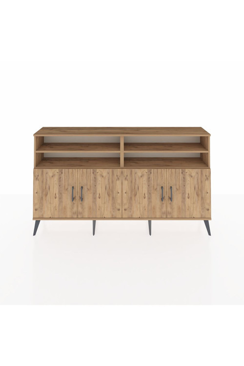 Arges Konsol 6 Raflı 4 Kapaklı 176x30x99 Çam-Çam/Aytaşı