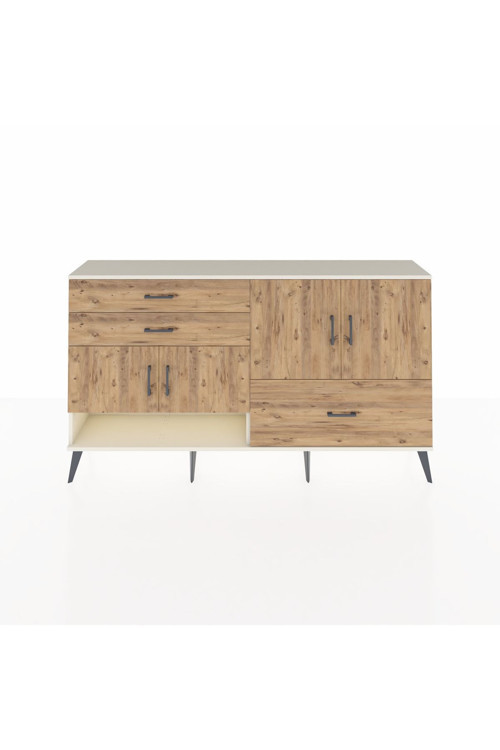 Arges Konsol 3 Raflı 3 Çekmeceli 4 Kapaklı 176 x 30 x 99 cm Aytaşı - Çam