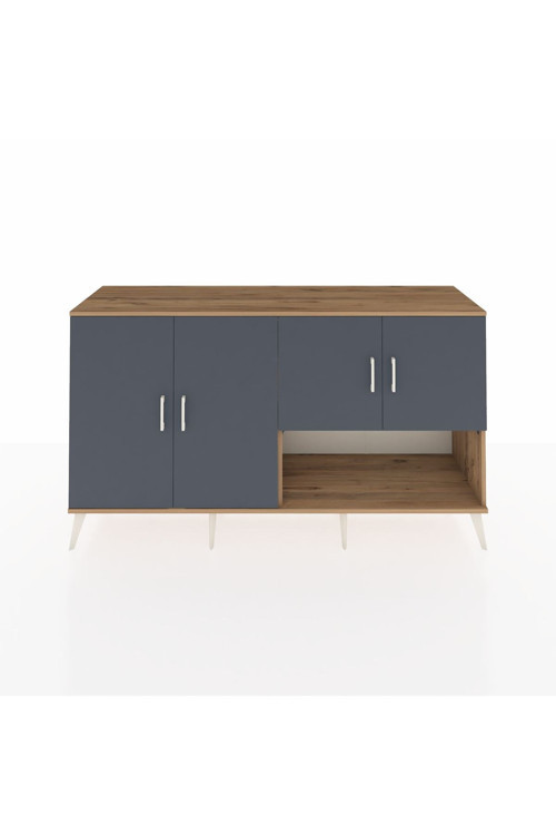 Hyperion Konsol 6 Raflı 4 Kapaklı 176x44x99 Çam-Antrasit