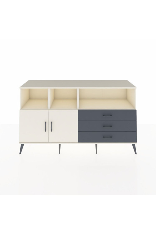 Hyperion Konsol 5 Raflı 3 Çekmeceli 2 Kapaklı 176 x 44 x 99 cm Aytaşı - Aytaşı - Antrasit