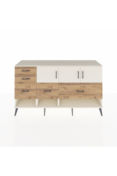 Hyperion Konsol 3 Raflı 5 Çekmeceli 3 Kapaklı 176 x 44 x 99 cm Aytaşı - Aytaşı - Çam