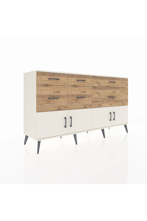 Hyperion Konsol 1 Raflı 6 Çekmeceli 4 Kapaklı 176 x 44 x 99 cm Aytaşı - Aytaşı - Çam