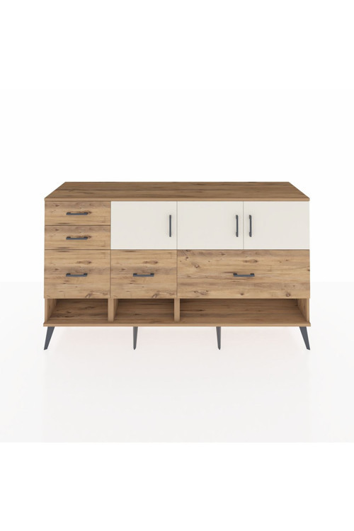 Hyperion Konsol 3 Raflı 5 Çekmeceli 3 Kapaklı 176 x 44 x 99 cm Çam - Aytaşı - Çam