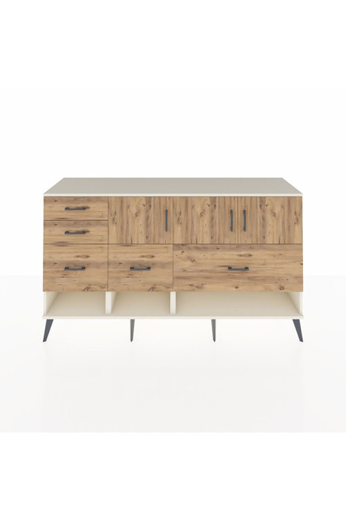 Hyperion Konsol 3 Raflı 5 Çekmeceli 3 Kapaklı 176 x 44 x 99 cm Aytaşı - Çam