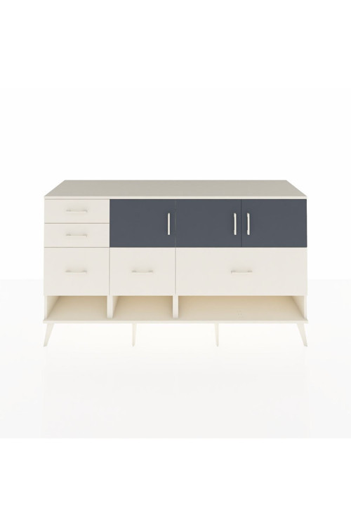 Hyperion Konsol 3 Raflı 5 Çekmeceli 3 Kapaklı 176 x 44 x 99 cm Aytaşı - Antrasit - Aytaşı