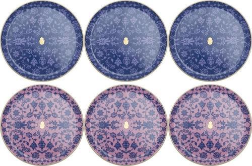 Glamorous Lacivert Pembe Servis Tabağı 24cm 6 Parça