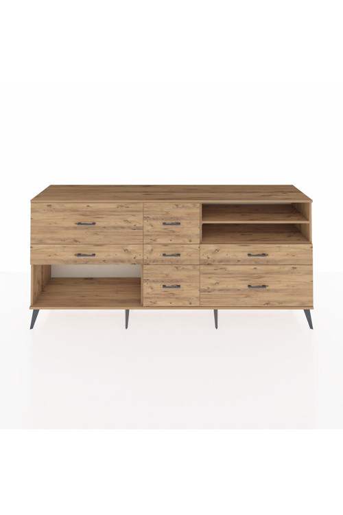 Hyperion Konsol 2 Raflı 7 Çekmeceli 220x44x99 Çam-Çam