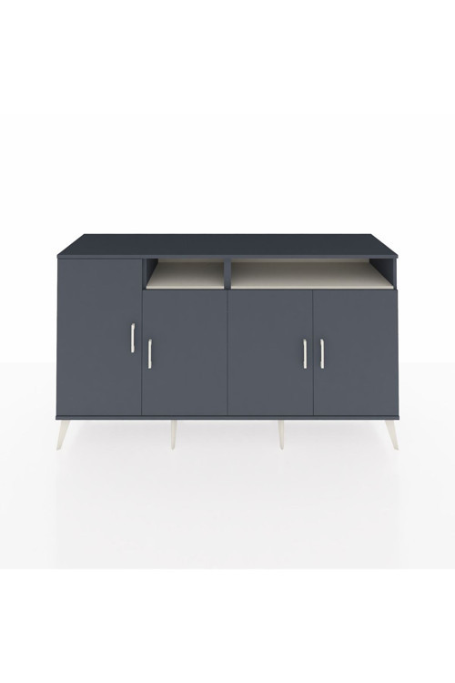 Kronos Konsol 6 Raflı 4 Kapaklı 176x59x99 Antrasit-Antrasit/Aytaşı