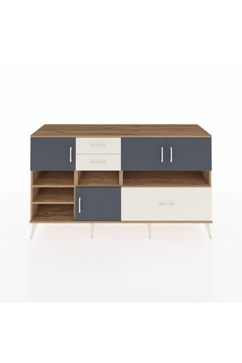 Kronos Konsol 7 Raflı 3 Çekmeceli 4 Kapaklı 176 x 59 x 99 cm Çam - Antrasit - Aytaşı