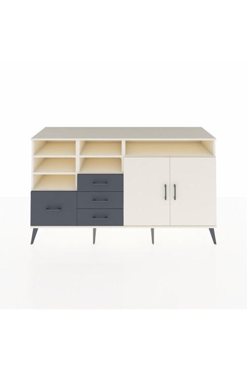 Kronos Konsol 7 Raflı 4 Çekmeceli 2 Kapaklı 176 x 59 x 99 cm Aytaşı - Aytaşı - Antrasit