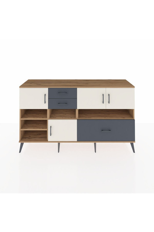 Kronos Konsol 7 Raflı 3 Çekmeceli 4 Kapaklı 176 x 59 x 99 cm Çam - Aytaşı - Antrasit