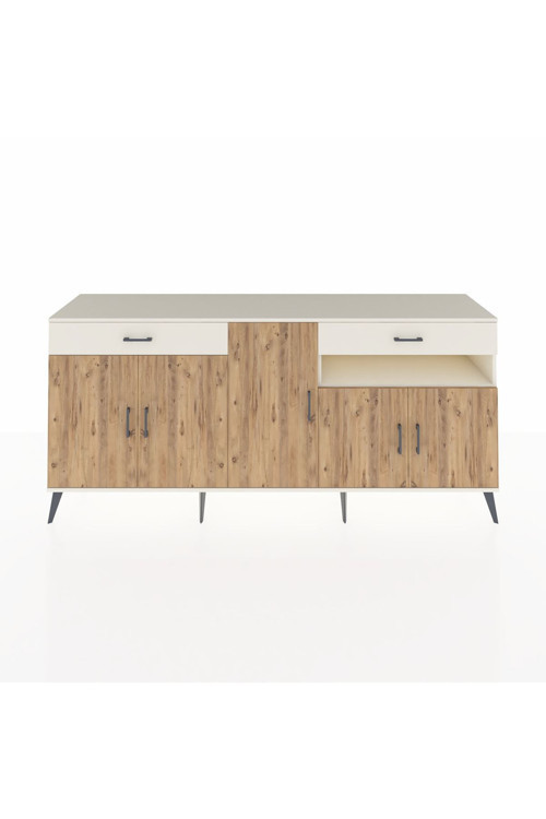 Hyperion Konsol 5 Raflı 2 Çekmeceli 5 Kapaklı 220 x 44 x 99 cm Aytaşı - Çam - Aytaşı