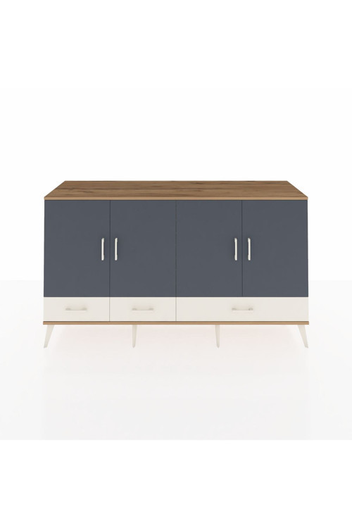 Kronos Konsol 6 Raflı 3 Çekmeceli 4 Kapaklı 176 x 59 x 99 cm Çam - Antrasit - Aytaşı