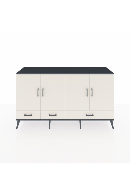 Kronos Konsol 6 Raflı 3 Çekmeceli 4 Kapaklı 176 x 59 x 99 cm Antrasit - Aytaşı