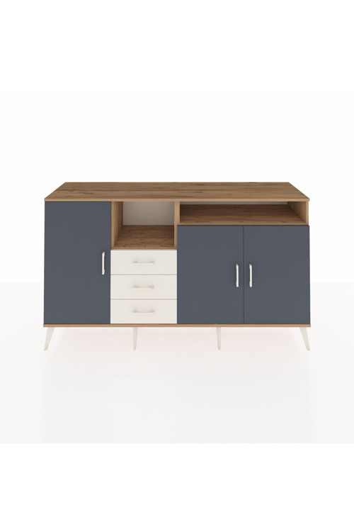 Kronos Konsol 5 Raflı 3 Çekmeceli 3 Kapaklı 176x59x99 Çam-Antrasit/Aytaşı